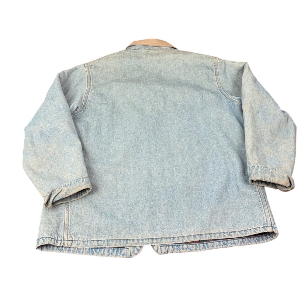 Vintage 80s OshKosh BGosh Blanket Lined Denim Chore Jacket USA Made Workwear 46R - Picture 8 of 15
